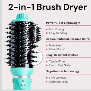 2-in-1 Brush Dryer - Turquoise